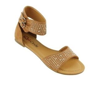 RED CIRCLE Bridie camel ankle strap sandal 6.5